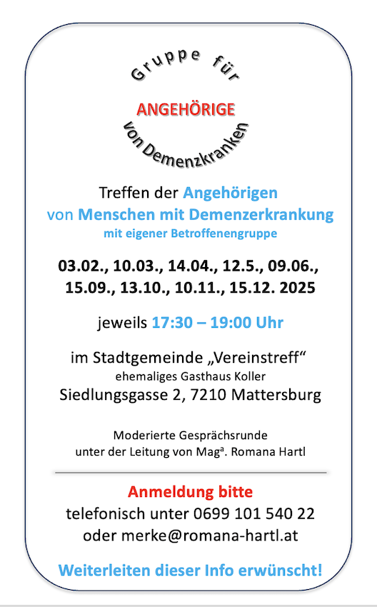 Termine Sebsthilfe Mattersburg