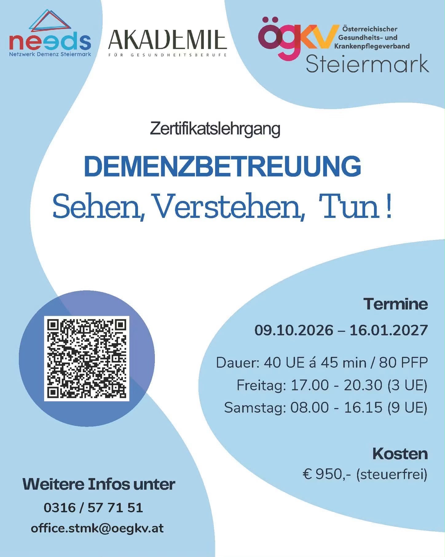 Flyer Zertifikatslehrgang Demenzbetreuung